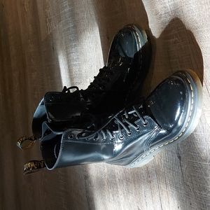 Doc Martens black shiny leather boots